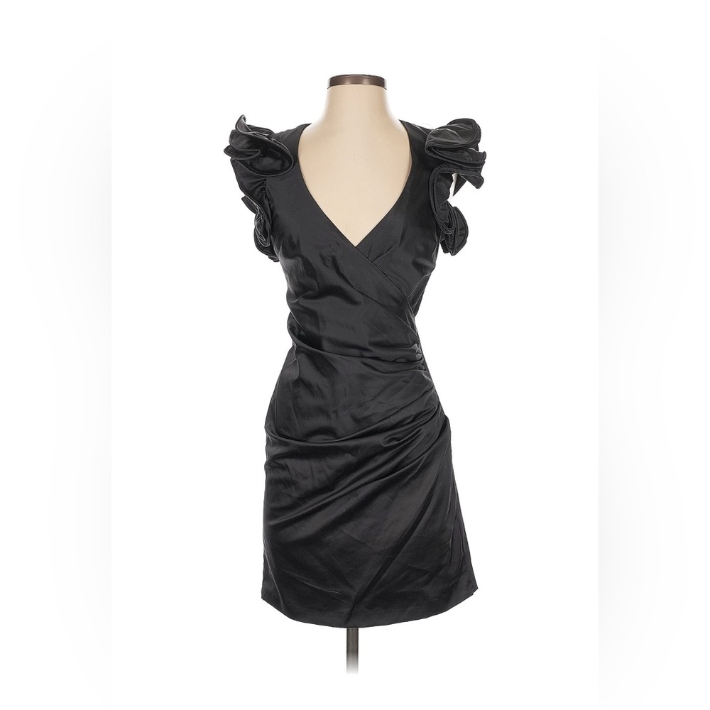 Elegant Black Ruffle Sleeve Dress